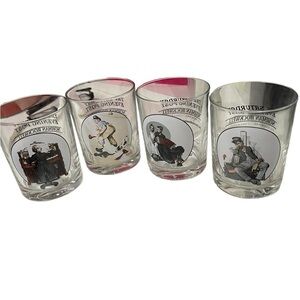 Norman Rockwell The Saturday Evening Post Glassware Collection set of 4   12 oz.